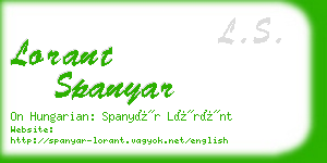 lorant spanyar business card
